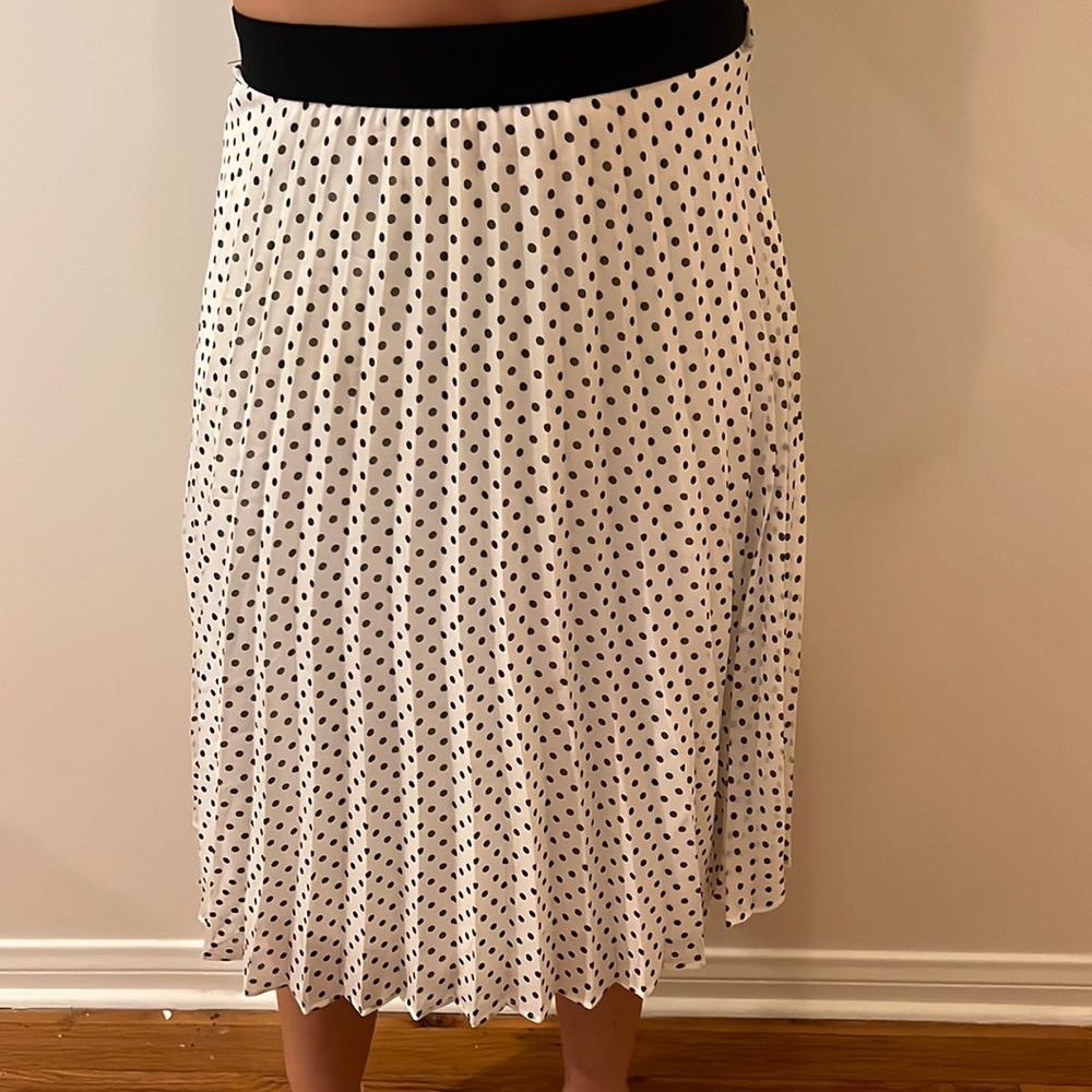 Soprano Black and White Polka Dot Skirt - XS